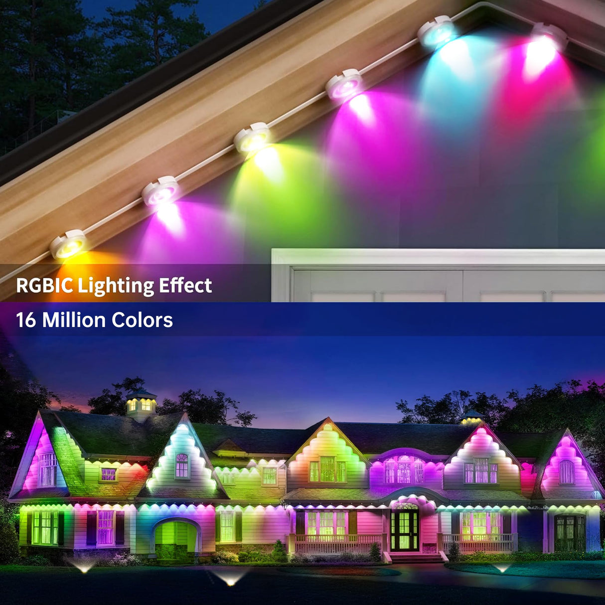 Permanent Outdoor Lights 250ft RGB+IC Outdoor String Lights App Control IP67 Waterproof,100 Scene Modes Decorations for Home,Christmas,Halloween,Holiday, Daily,Birthday Decor DIY Led Jeryyen