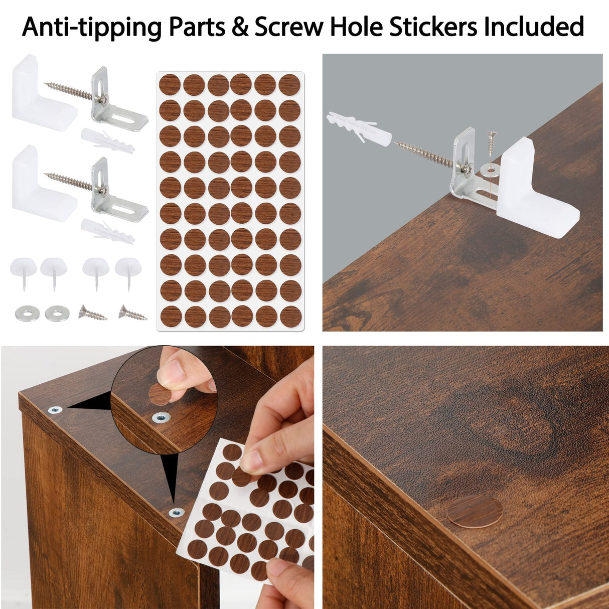 ZENY Geometric Bookcase, 5-Tier Bookshelf, S-Shaped Display Shelf and Room Divider, Freestanding Decorative Storage Shelving for Home Office, Rustic Brown ZENY