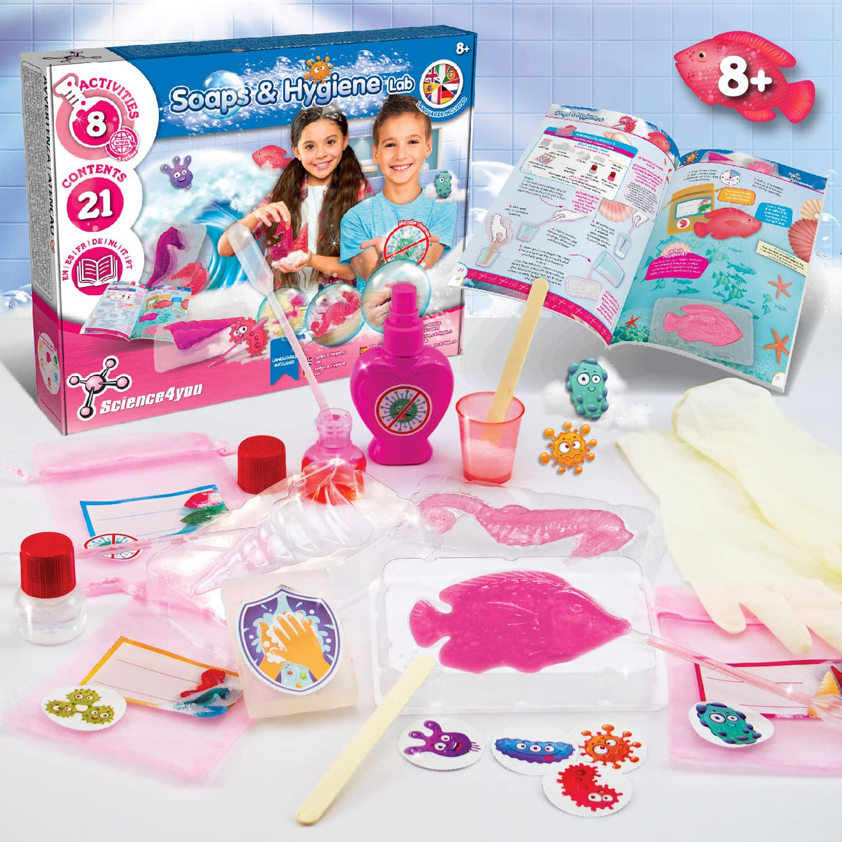 Science4you Soap Maker Kit for Kids - Make Your own Soaps and Bath Salts, Soap Moulds for Kids + Gift Bags Included, Crafts for 8+ Year Old Girls and Boys, Stem Toy, Gift for Girls and Boys Age 8-12+ Science4you