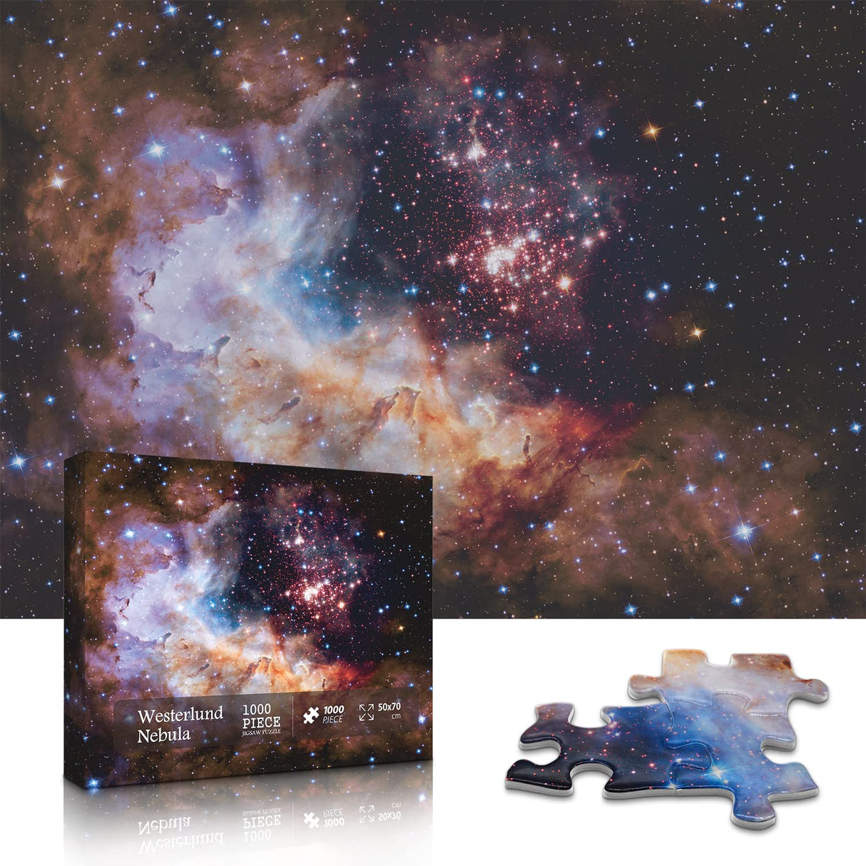 Space Puzzle 1000 Pieces Adult, Solar System Galaxy Puzzle, Hubble-Westerlund 2 Planets Star Nebula Universe Picture Jigsaw Puzzle BBOLDIN