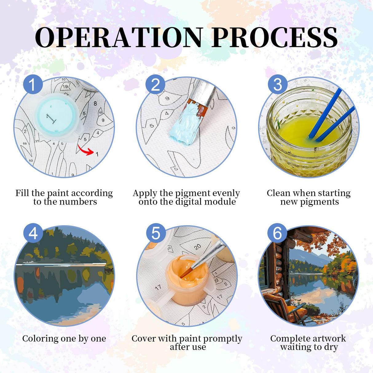 Paint by Numbers Kit for Adults - Autumn Landscape Adult Paint by Number Kits on Canvas Without Frame for Beginner, Mountains Lake Oil Painting by Numbers Kit for Gift Home Wall Decor 16x20 Inch Camocin