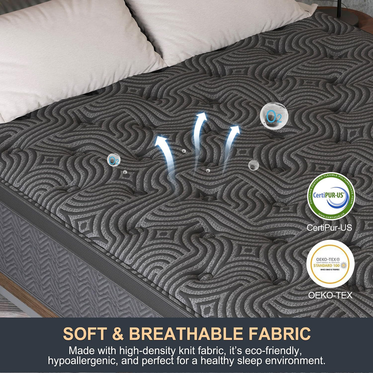 Twin Mattress, 14 Inch Hybrid Mattresses in a Box with Durable Support, Fiberglass Free, Motion Isolation & Individually Poctet, 100 Night Trial, Twin Size, Pressure Relief for Silent Sleep VISCOUNTESS