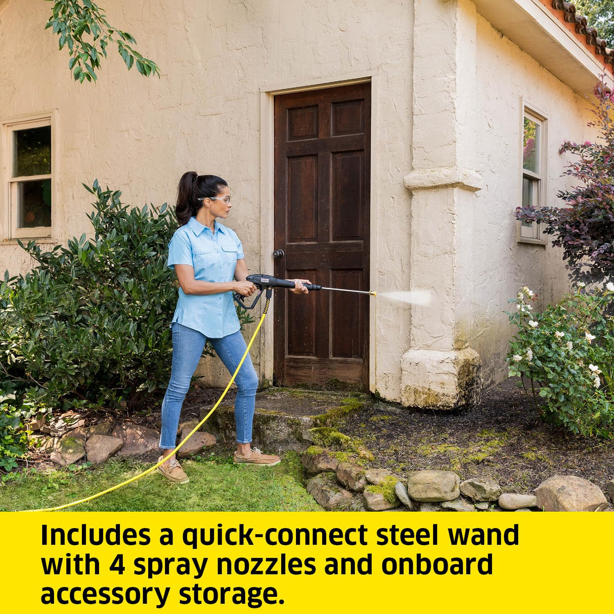 Kärcher Pressure Washer K2100PS, Max 2625 PSI, 3 Spray Nozzles, Detergent Tank, For Cars, Driveways, Siding, Patios, 2.07 max. GPM Kärcher