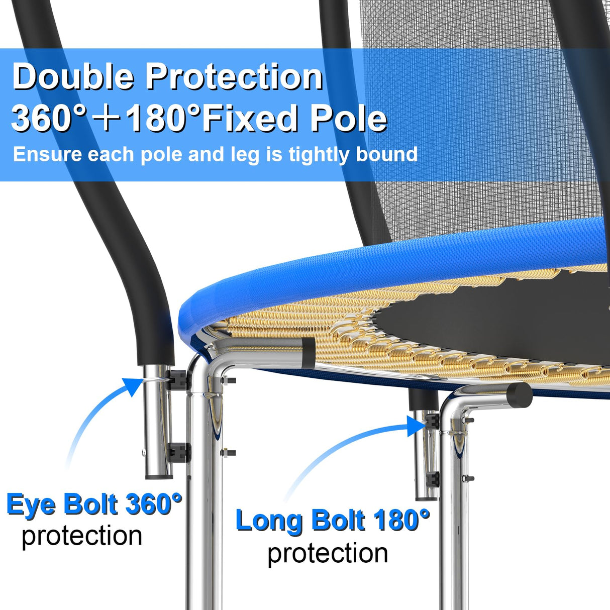 Simple Deluxe Trampoline for Kids with Safety Enclosure Net Wind Stakes 400LBS Weight Capacity 12FT Blue Inside Net Simple Deluxe