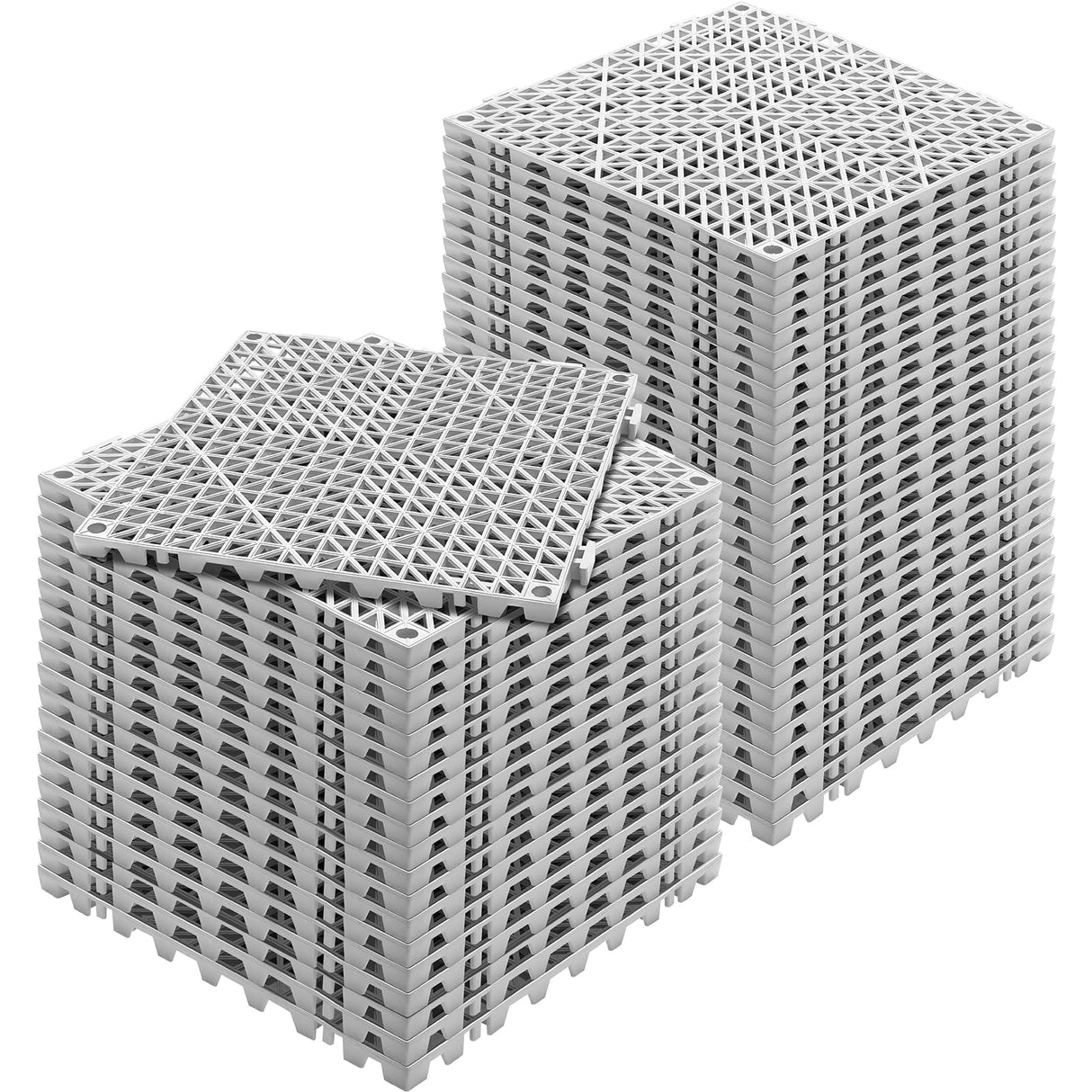 Happybuy Tiles Interlocking 50 PCS Gray, Drainage Tiles 12x12x0.6 Inches, Deck Tiles Outdoor Floor Tiles, Outdoor Interlocking Tiles, Deck Flooring for Pool Shower Bathroom Deck Patio Garage Happybuy