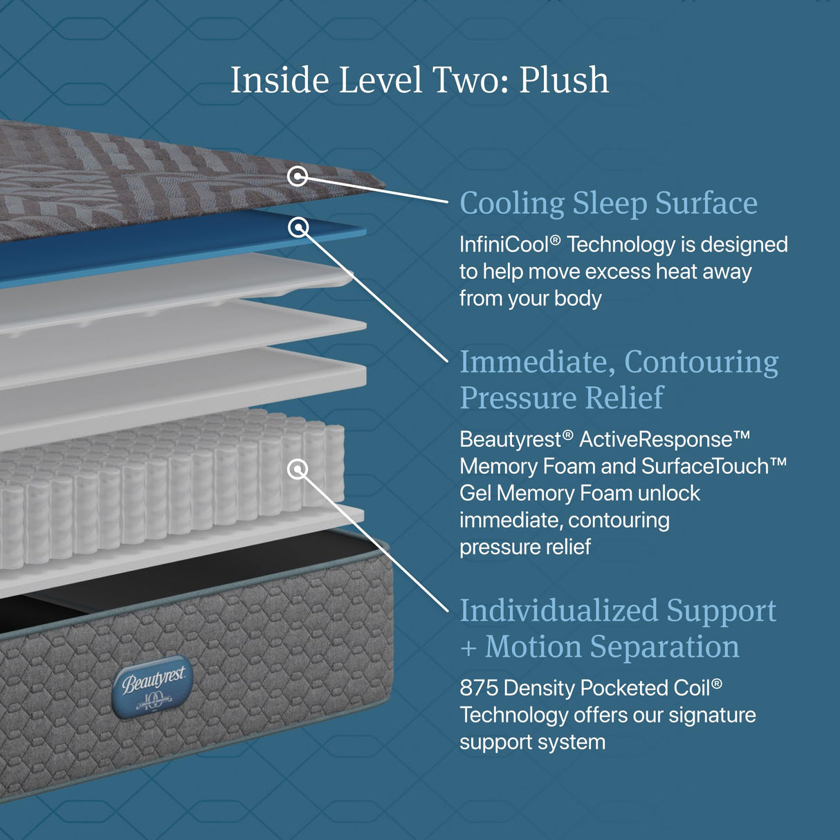 Beautyrest Days End Plush 14" Mattress - Queen - Cooling Tech, Supportive Durable Pocketed Coils, Pressure Relief, Motion Separation; 100 Night Sleep Trial and 10 Year Warranty Beautyrest