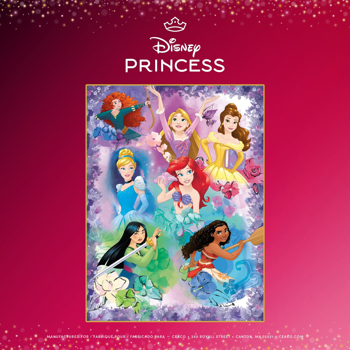 Ceaco - Disney - Purple Princess Collage - 300 Oversized Piece Jigsaw Puzzle Ceaco