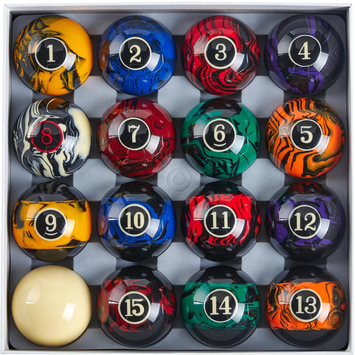 Billmart Premium Billiard Balls Pool Table Accessories 2-1/4" Regulation Size 16 Pool Balls Billiard Set Billmart