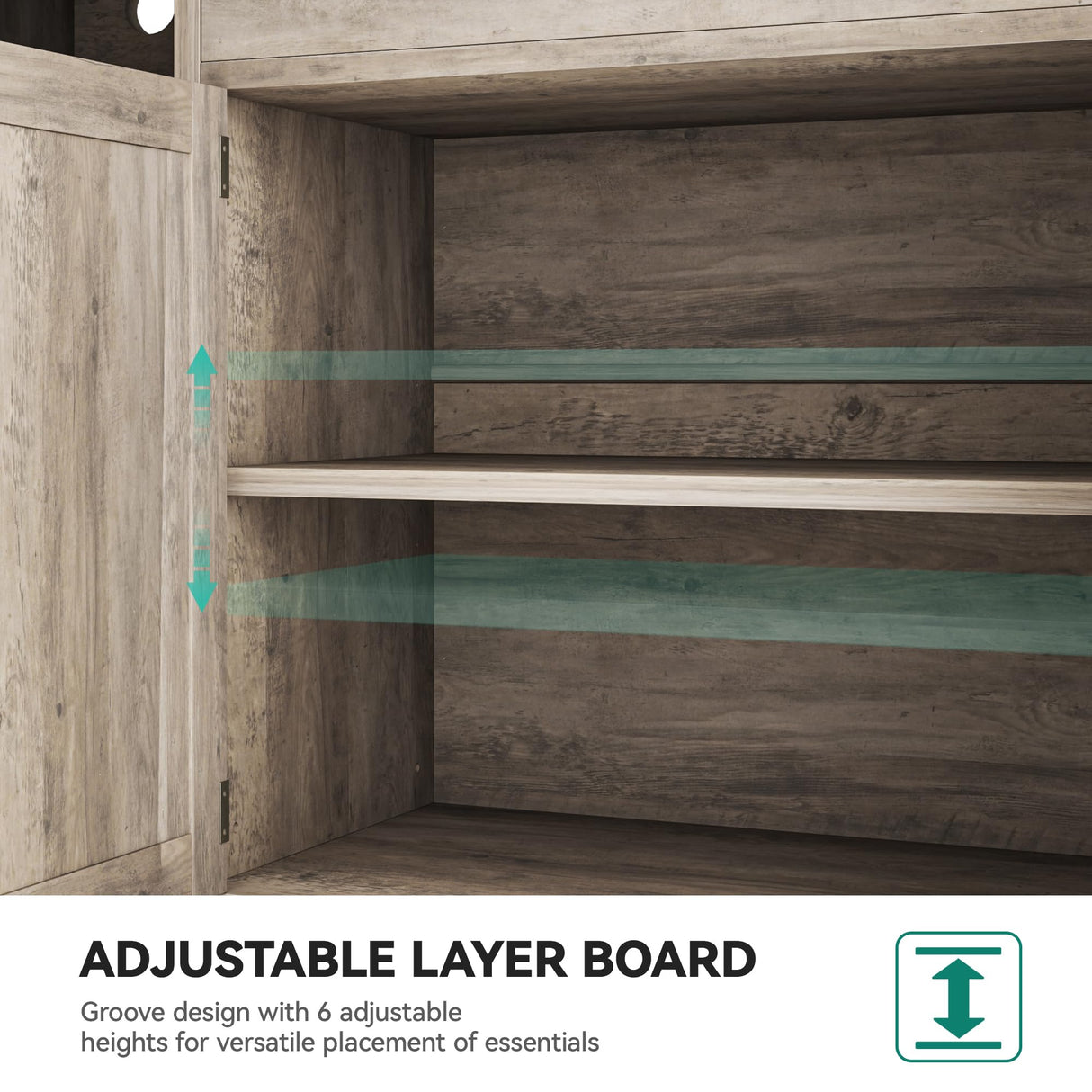 YITAHOME Kitchen Pantry Cabinet with Wine Rack & Power Outlet, 71" H Tall Storage Cabinet with Doors, Shelves, Drawer, Goblet Holder for Kitchen & Living Room (Grey) YITAHOME