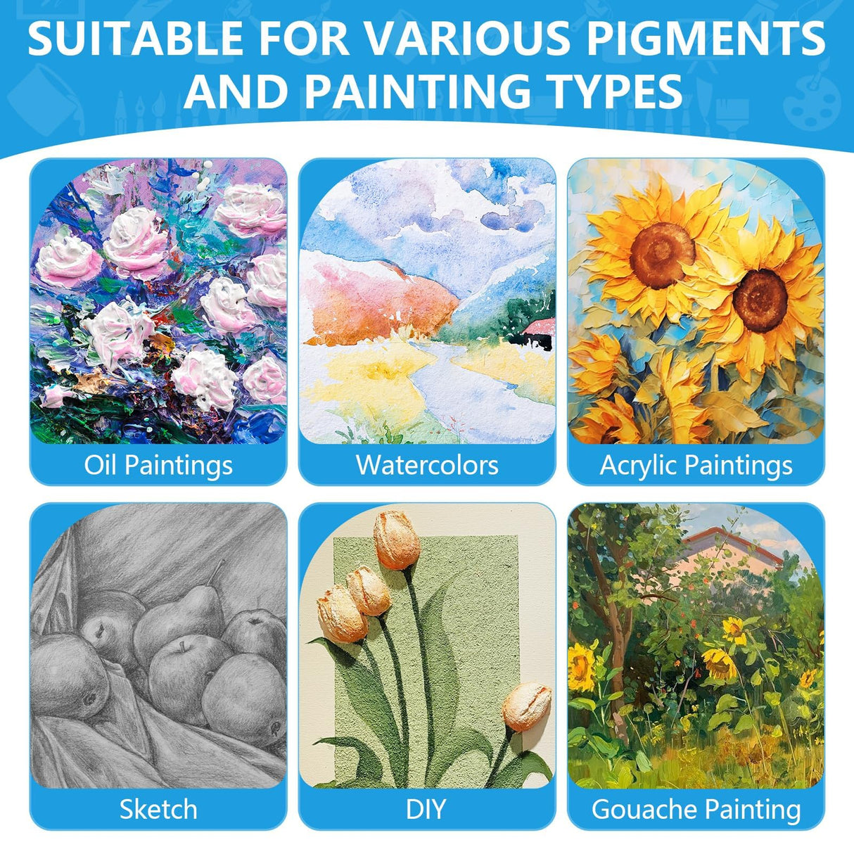 ESRICH Small Canvases for Painting, 6 Pack Canvas 5x7 Inch Stretched Canvas 2/5" Profile Primed Acid Free Painting Canvas for Kids for Oil Paint,Watercolor,Acrylic Paint,Gouache &Tempera. ESRICH