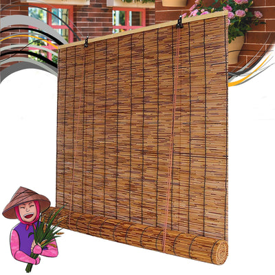 Bamboo Blinds for Outdoor Patio Bamboo Roll Up Shades Bamboo Shades for Patio, Outdoor Blinds for Porch Bamboo Roll Up Blinds Patio Shades Roll Up Outdoor 31×59in(W×H) Brown