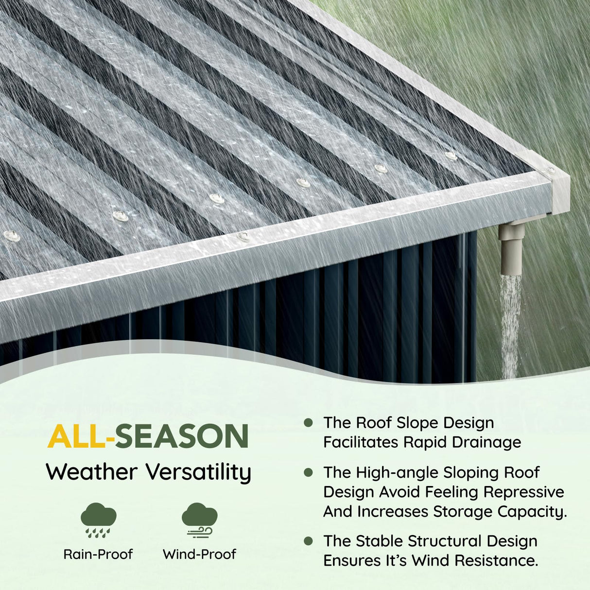 Breezz 8X10FT Outdoor Steel Storage Shed with Clear Window, Lockable Doors, Weather-Resistant Metal Tool Shed for Garden, Backyard, Patio, and Utility Storage.Nightblue BreezZ