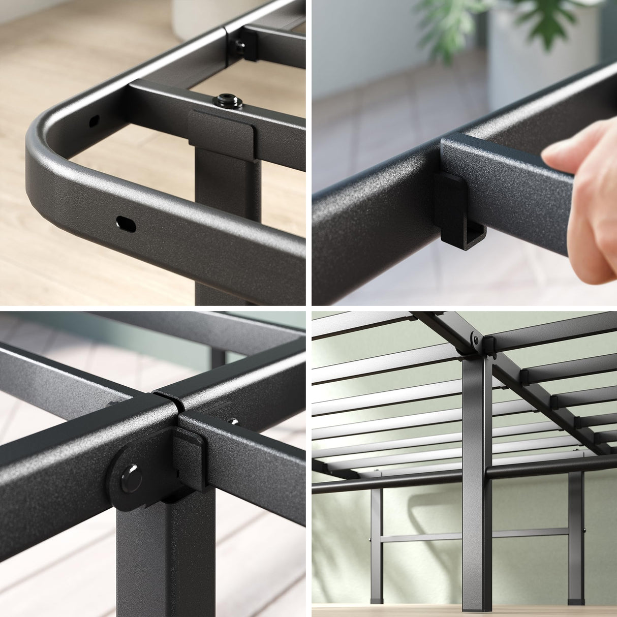 ZINUS Rumi 14in Full Metal Bed Frame, Quick Assembly SmartBase® Mattress Foundation, Heavy Duty Sturdy Steel with No Box Spring Needed, Eco-Friendly Packaging, Black ZINUS