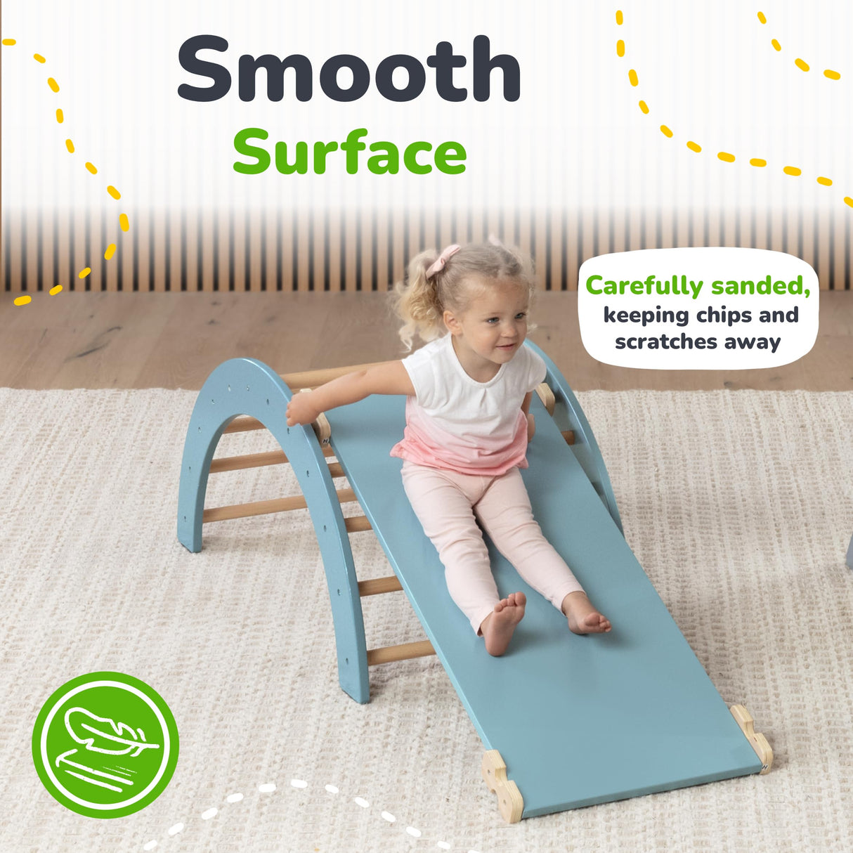 Ocodile Extra-Large 6-in-1 Pikler Triangle Climbing Set – Oversized Montessori Climbing Toys for Toddlers – Spacious Indoor Wooden Play Gym for Kids Ages 2-6 – Blue Ocodile