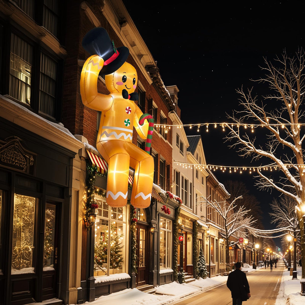 GUDELAK 10FT Christmas Inflatable Outdoor Decoration, Climbing Giant Christmas inflatables Gingerbread Decorations Outside with 8 LED, Christma Blow Ups Outdoor Roof Yard Lawn Xmas Decor GUDELAK