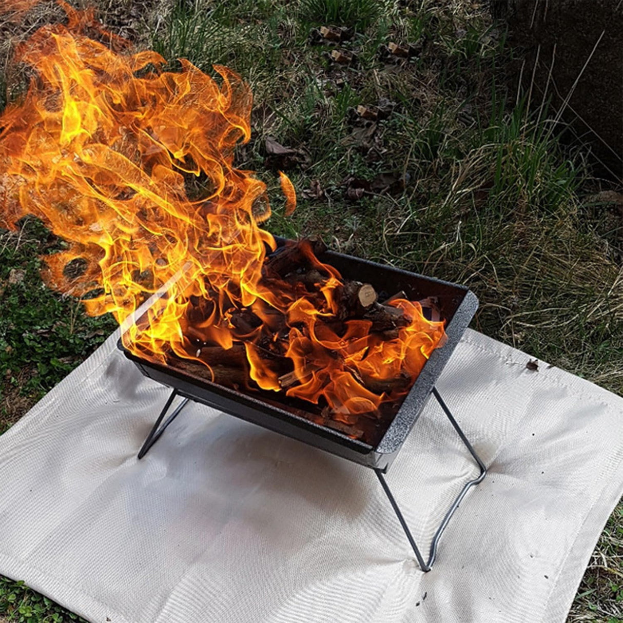 SOLOWILDER Fire Pit Mat 40" Wood Stove Under Grill Mat for Deck BBQ Fireproof Floor Tent Campsite Insulation Protection SoloWilder