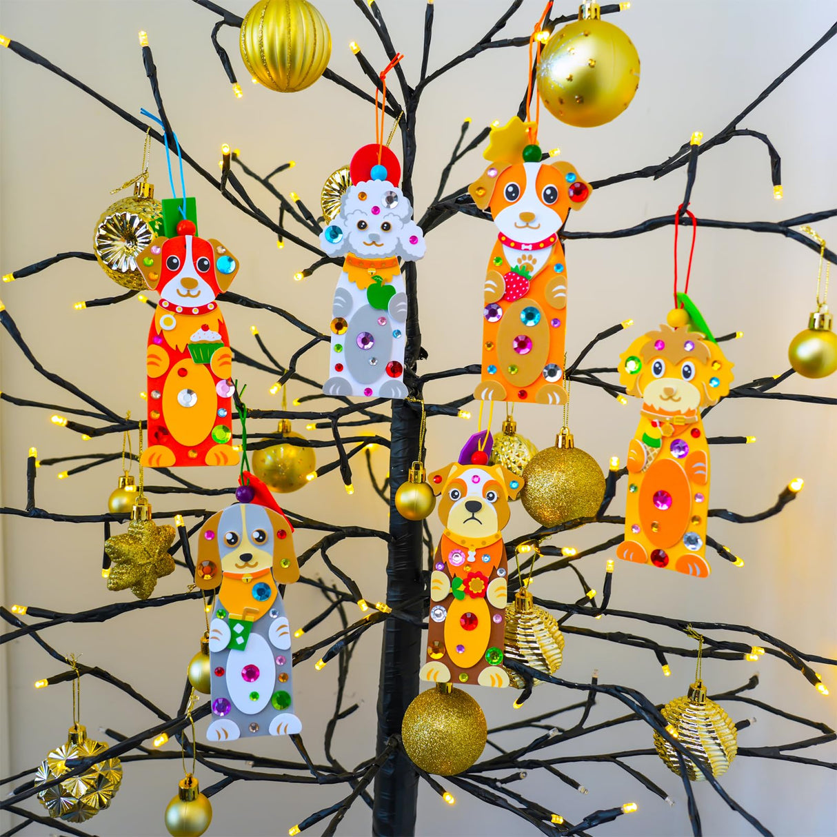 Winlyn 24 Sets Kids Crafts Kits DIY Dog Bookmark Ornaments Decorations Art Set Pet Arts Crafts Foam Stickers for Summer Camping Party Favors Reading Rewards Art Project Classroom Birthday Activities Winlyn