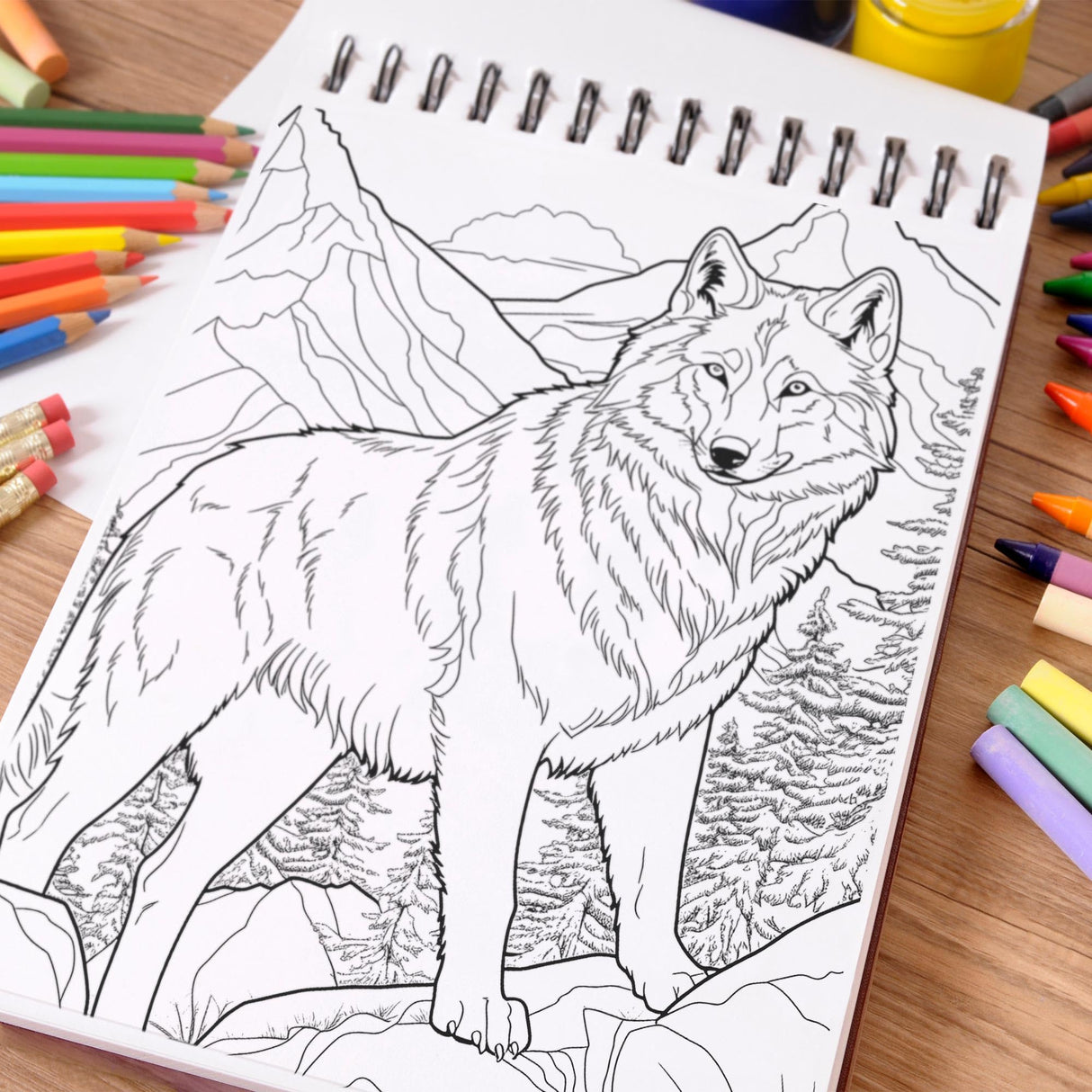 NETHOUSE Wildlife Coloring Book for Adults Relaxation & Stress Relief, Softcover, 30 Wild Scenes Coloring Pages of Natural Exploration, Diverse Wildlife NETHOUSE
