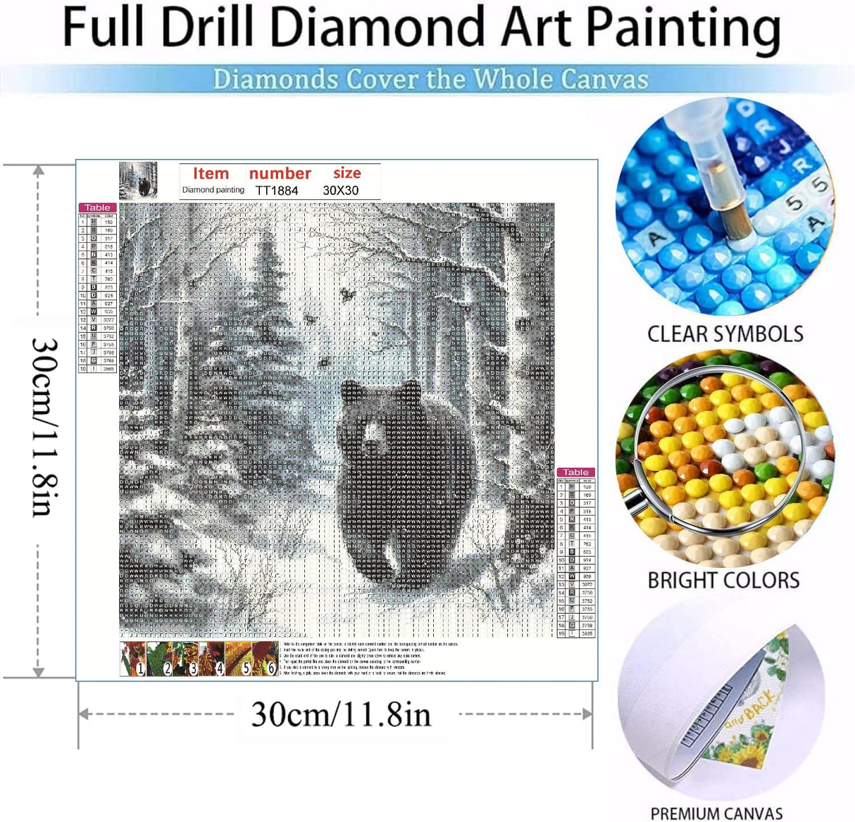 MOMDEDP Diamond Painting Kits for Adults -Forest Bear DIY 5D Diamond Art Kits Full Drill Winter Diamond Dots Paintings with Diamonds Gem Art and Crafts for Beginners Home Decor 12x12inch Animal MOMDEDP