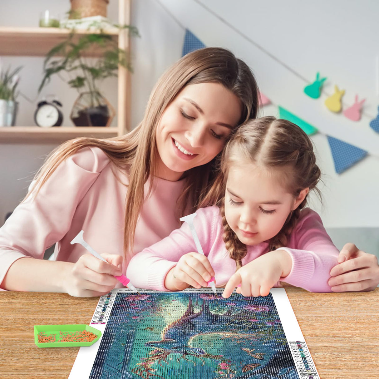 MOGTAA Flowers Deer Diamond Art Painting Kits for Adults, 5D Landscape Diamond Painting Kits for Beginners, DIY Round Diamond Dots Kits Butterfly Gem Craft for Home Decor 12x16 Inch MOGTAA