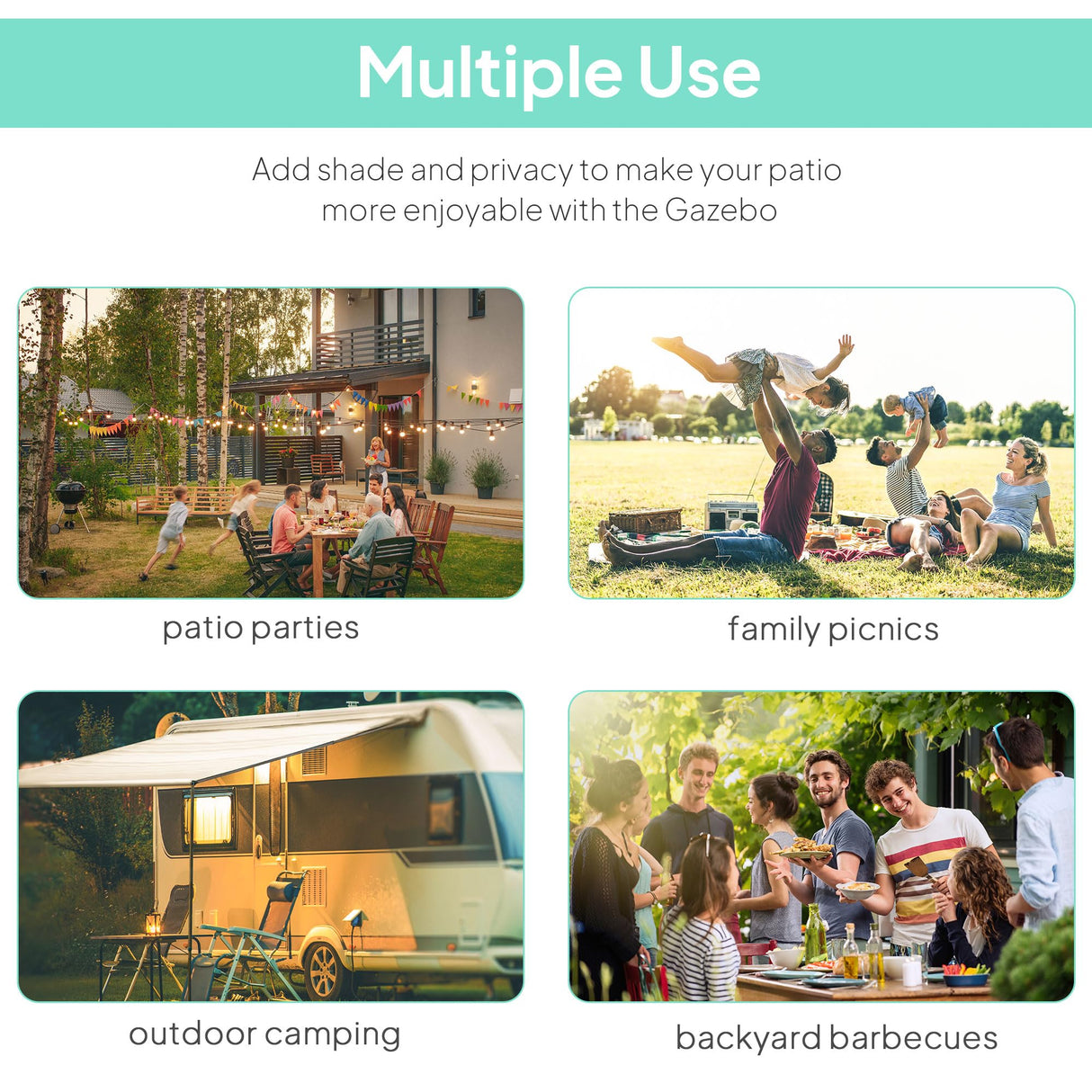 Outsunny 10' x 8' Outdoor Pergola and Patio Gazebo, Extendable Side Awning, Sun Shade Shelter for Garden, Camper, Deck, Doors and Windows, Dark Gray Outsunny