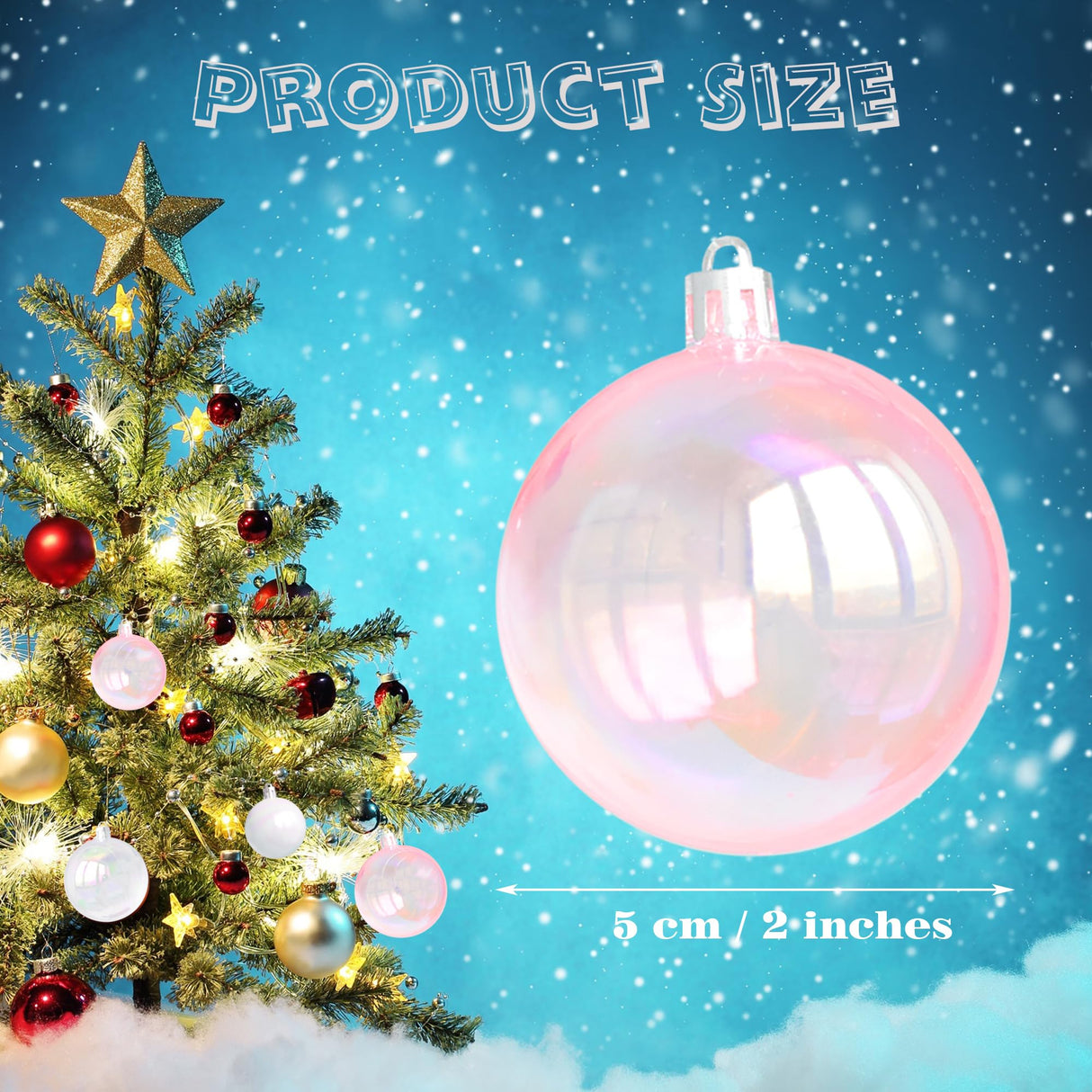 Tindobewan 12 Pcs Mini Christmas Iridescent Ornaments Balls Plastic Iridescent Ornaments Decorative Hanging Ornaments for Xmas Tree Wedding Valentine's Day Party Decorations (Pink, 1.18 Inch) Tindobewan