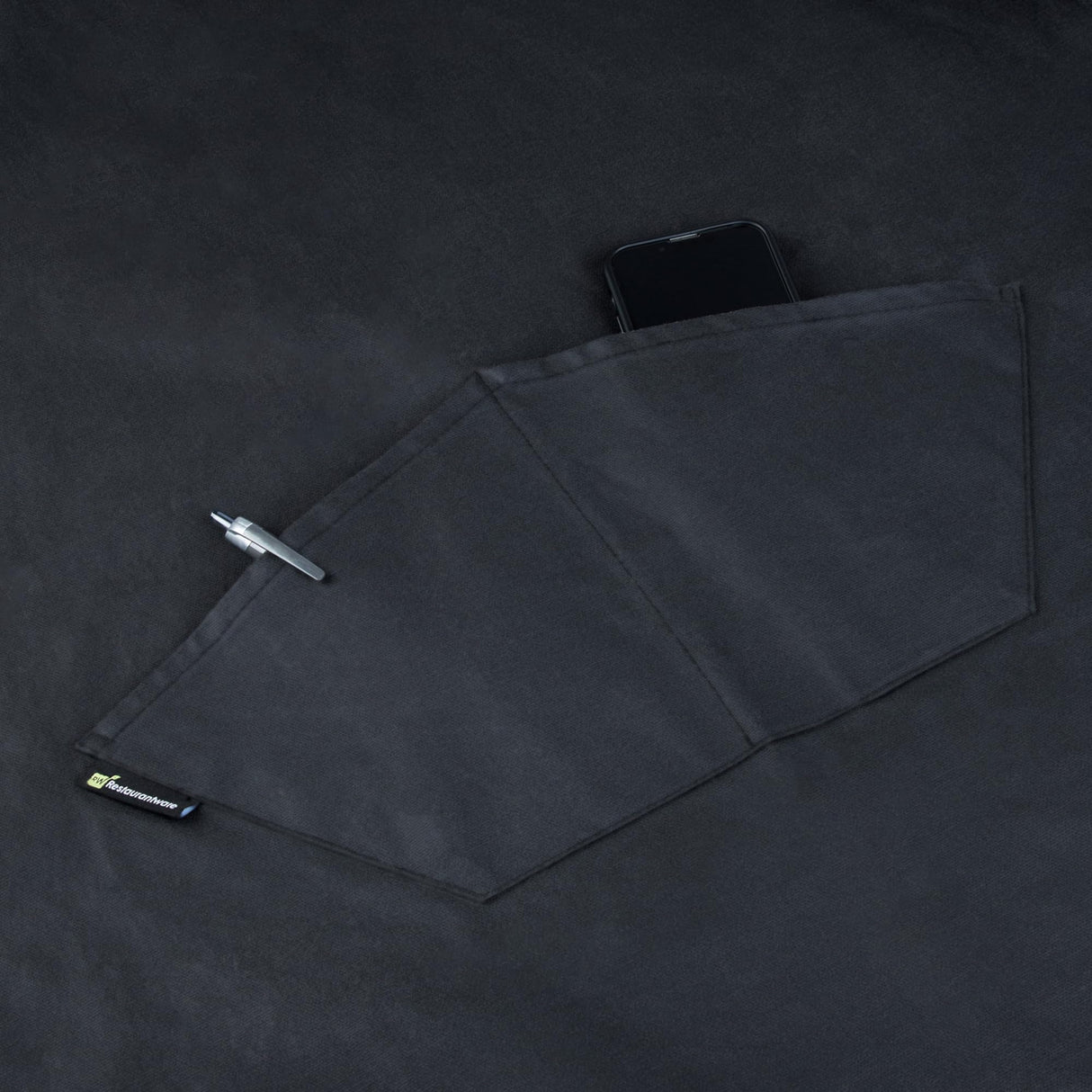 Restaurantware 32 x 26 Inch Cooking Apron 1 Flame Retardant Chef Apron - Adjustable Neck Straps For Men And Women Black Cotton Kitchen Apron Grill Bake Or Paint Durable Restaurantware