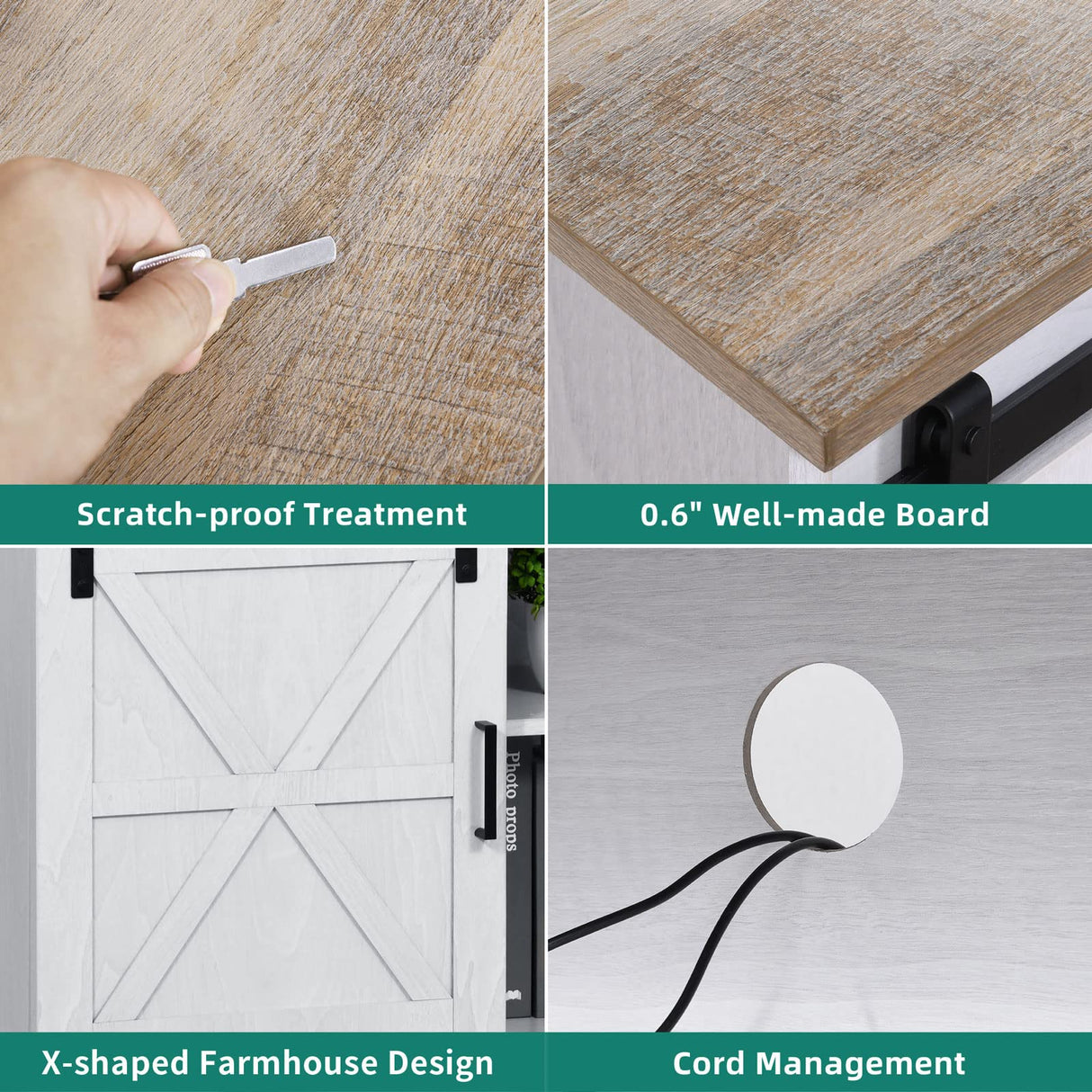 YITAHOME Farmhouse TV Stand for 65 Inch Television Stand, Entertainment Center with Storage Cabinets and Sliding Barn Doors, Rustic Media TV Console Table for Living Room, Grey White/Grey Wash YITAHOME