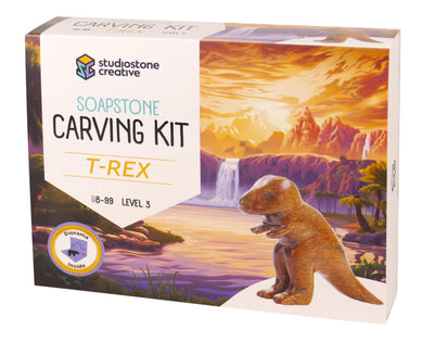 STUDIOSTONE CREATIVE DIY Arts & Crafts Carving Kit Kids Adults Tyrannosaurus (T Rex) Sculpture Soapstone