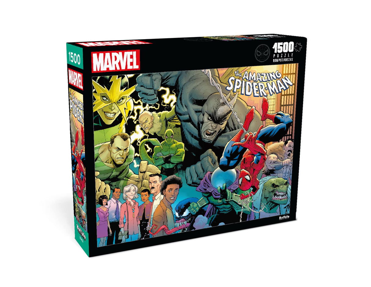 Buffalo Games - Marvel - Back to Basics (Spider-Man) - 1500 Piece Jigsaw Puzzle for Adults Challenging Puzzle Perfect for Game Nights - Finished Size is 38.50 x 26.50 Buffalo Games
