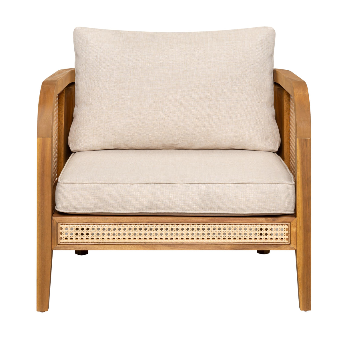 Christopher Knight Home Tilden 3-Piece Patio Furniture Set, 4-Seater Acacia Wood Outdoor Patio Sectional Furniture Set, Garden Wicker Loveseat and Accent Chair Set with Removable Cushions, Teak+Beige Christopher Knight Home