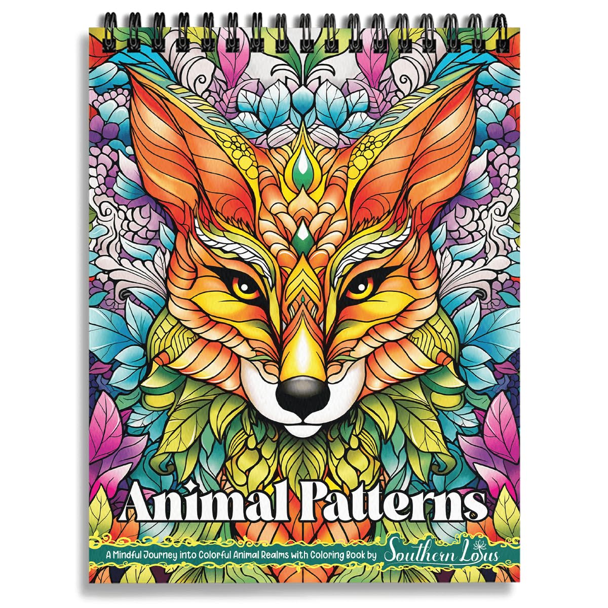 SOUTHERN LOTUS Animal Patterns Spiral Coloring Book Wirebound Hardcover Papers With Relaxing Animals Mandala Drawings Color Pages For Adults Women Seniors Mindfulness Relaxation Anxiety Relief SOUTHERN LOTUS