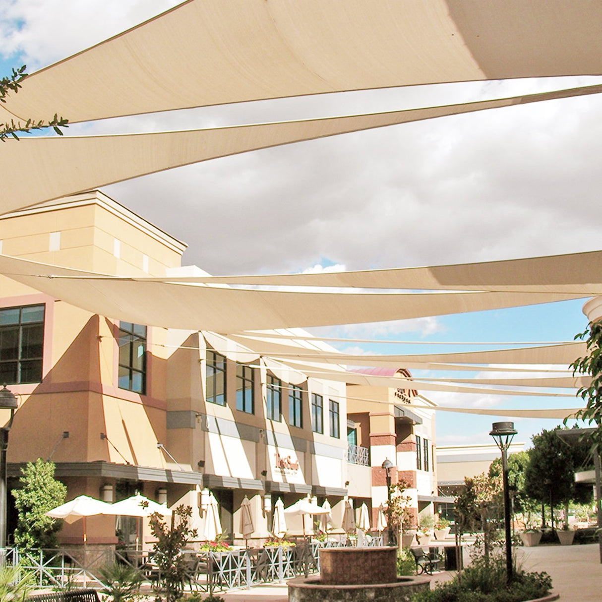 E&K Sunrise 15' x 15' x 15' Sun Shade Sail Triangle Canopy Shade Cover UV Block for Patio Backyard Garden Outdoor (Sand) E&K