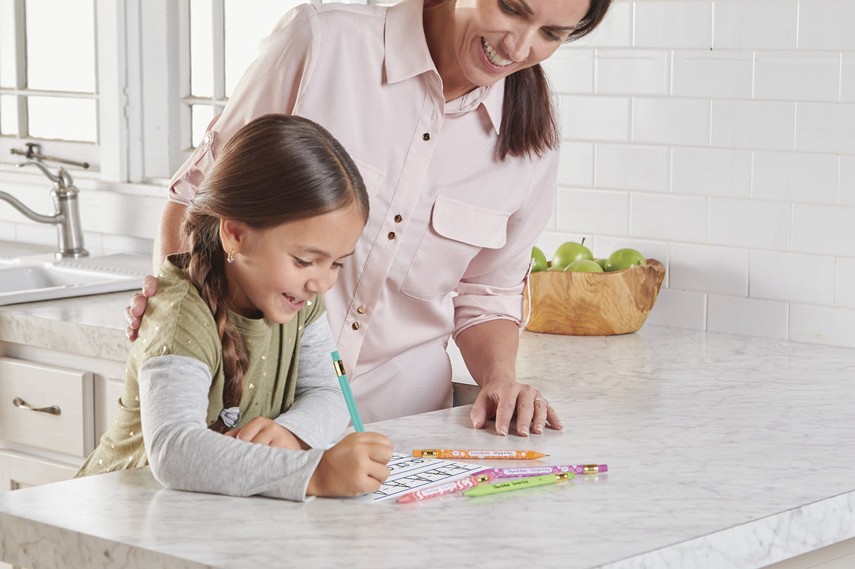 Paper Mate Handwriting Triangular Mechanical Pencil Set with Lead & Eraser Refills, 1.3mm, Back to School, Teacher Supplies, Home, Sketching, Drafting, Fun Barrel Colors, 8 Count Paper Mate