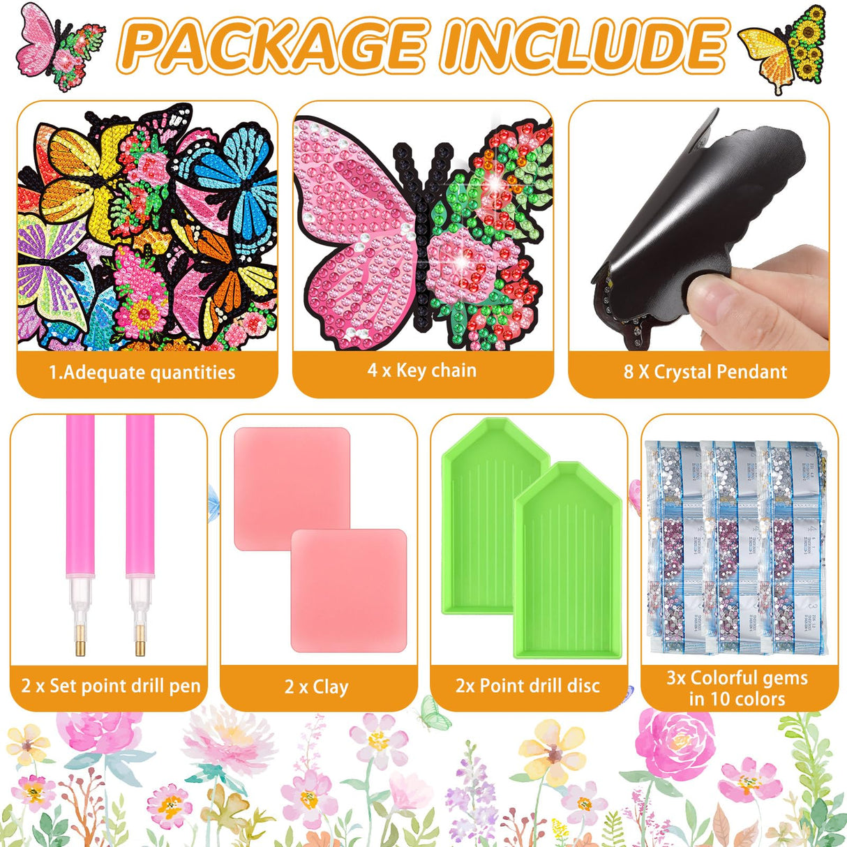 Umigy 20 Pcs Butterfly Diamond Painting Magnets Butterfly Diamond Art Stickers Refrigerator Painting Kits for Christmas Fridge Stickers(Butterfly) Umigy