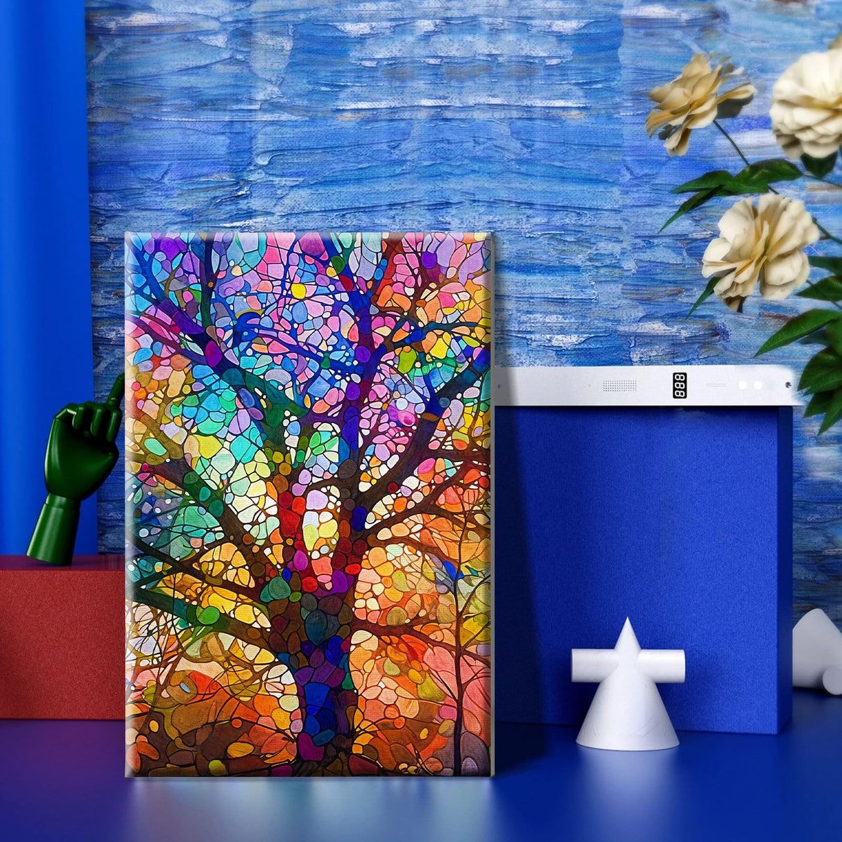 HeeBenor Framed Paint by Numbers Kit for Adults, Tree of Life Paint by Number with Easel, DIY Tree of Life Oil Painting Kit, Adult Paint by Number Kits Framed Canvas for Home Decor 8x12 Inch HeeBenor