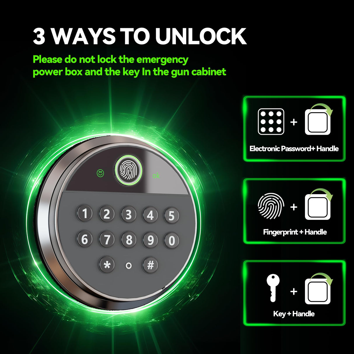 8-10 Gun Safe for Rifles and Pistols,Home Safety Cabinet,No Assembly Required Gun Storage,Biometric Fingerprint Locking Cabinet,Electronics Key Password Safes,Adjustable Partition Rifle Safes Leariso