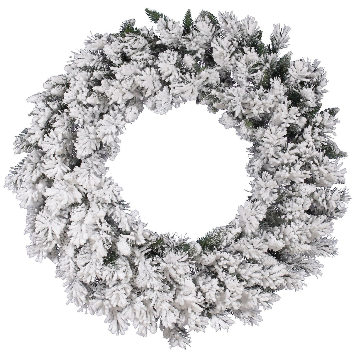 Vickerman 36" Flocked Snow Ridge Artificial Christmas Wreath, Unlit - Faux Snowy Christmas Wreath - Indoor Seasonal Home Wall Decor Vickerman