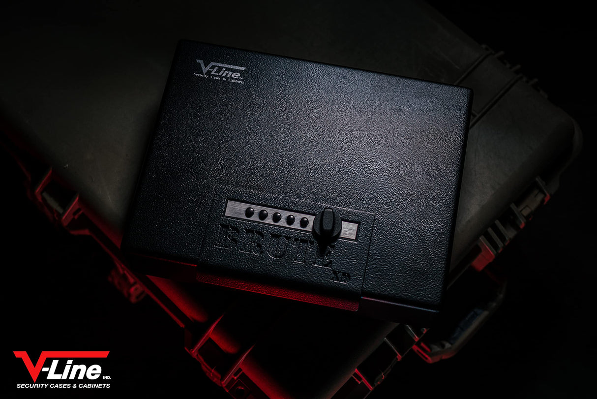V-Line Ind. Brute XD Tactical Flat Black with Quick Access Simplex Lock with HD Lock Cover to Prevent Punch Through, Tactical Black V-Line