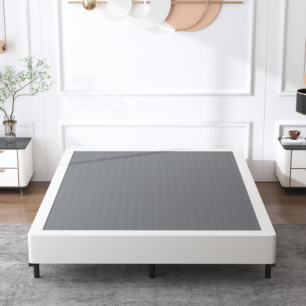 XINXINYAN Queen Box Spring 9 Inch, Heavy Duty Mattress BoxSpring Foundation, Sturdy Queen Box Springs for Bed with Fabric Cover Set, Easy Assembly, Noise Free XINXINYAN