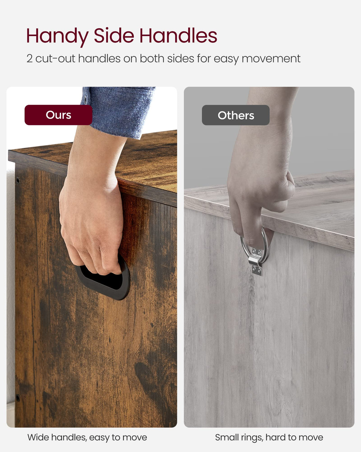 VASAGLE Storage Chest, 29.9 Inches Width Storage Bench, Entryway Bench with 2 Safety Hinges, Shoe Bench, Farmhouse Style, for Entryway, Bedroom, Living Room, Rustic Brown ULHS011T01 VASAGLE