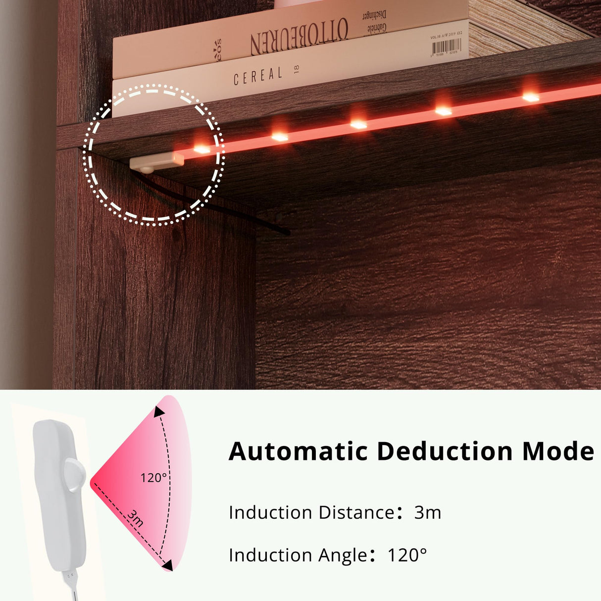 IRONCK Tall Bookcase with LED Lights, 70 in Industrial Bookshelf Display Shelf Floor Standing for Home Office, Living Room, Bed Room IRONCK