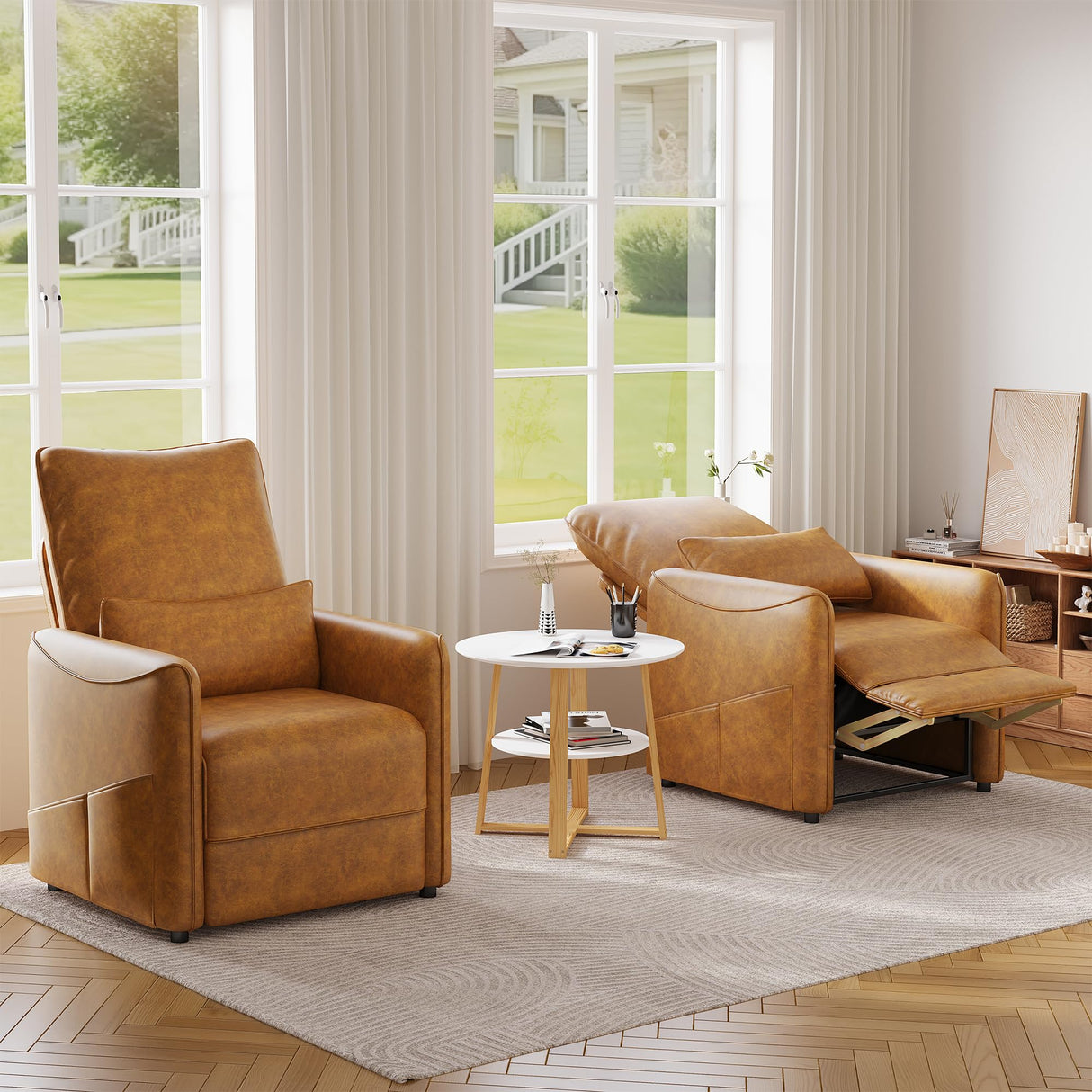 Power Recliner Chair for Adults, Modern Electric Reclining Sofa Chair with Lumbar Support for Living Room, Bedroom JFHID