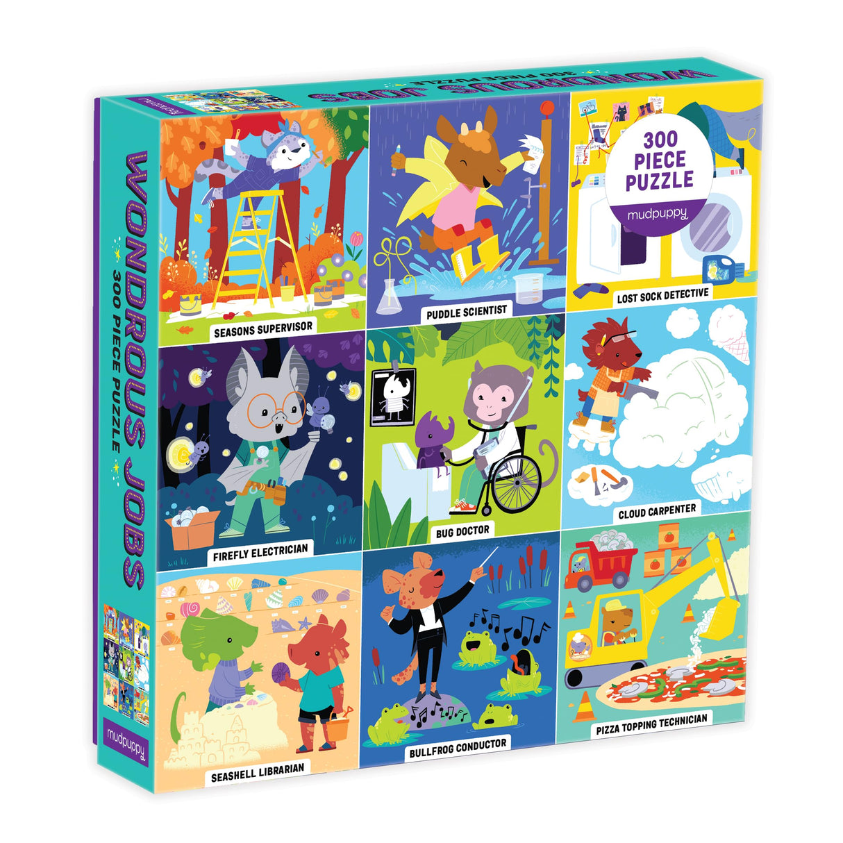 Mudpuppy Wondrous Jobs 300 Piece Family Puzzle from Mudpuppy, Jigsaw Puzzle Featuring Whimsical Jobs, Provides Hours of Creative Play for Children Ages 8+, Puzzle Image Insert Included Mudpuppy