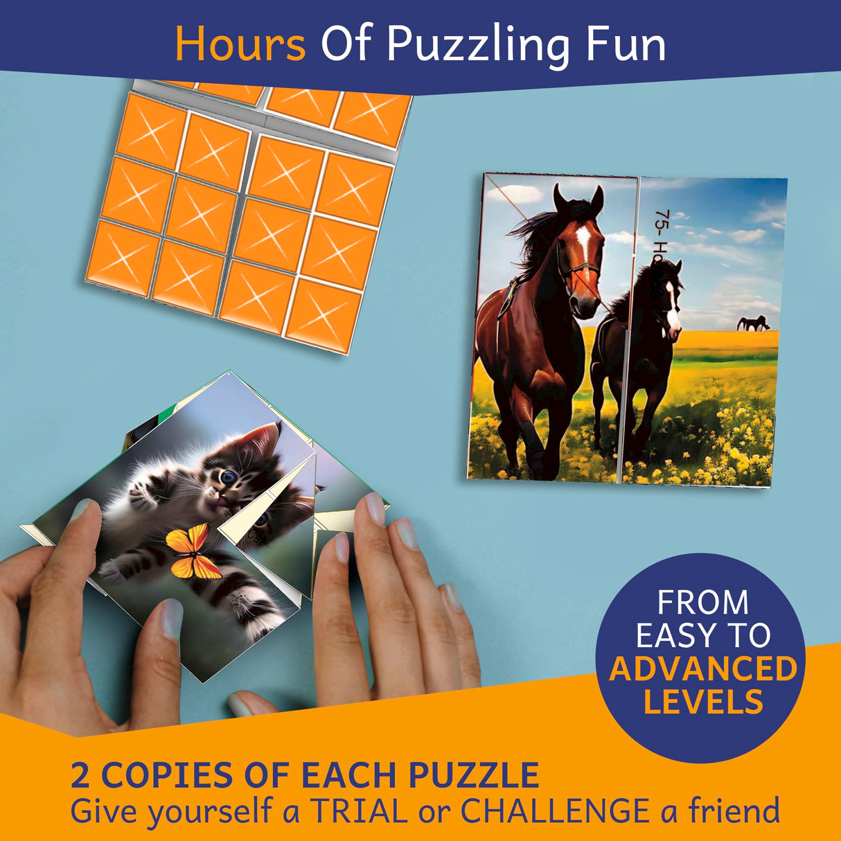 Puzzlefold Origami Kit Puzzle Games - 100 Puzzles, 200 Sheets Brain Puzzles for Adults, Teens, Paper Folding Challenge, Brain Teasers for Adults, Kids Ages 12-14 Teenagers, Teen Girls & Teen Boys Smartstoy