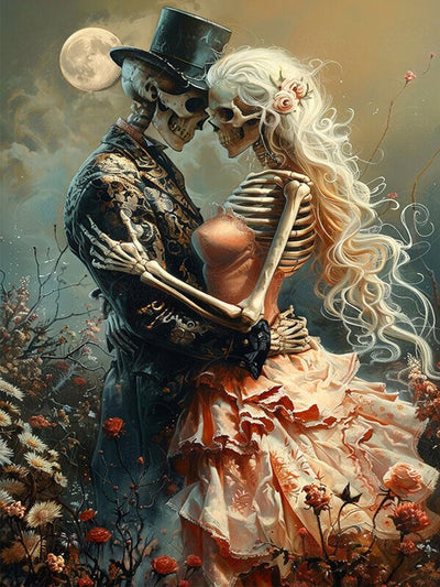 Axquilon Skeleton Diamond Art Kits for Adults - Skull Diamond Painting Kits for Adults Beginner, DIY 5D Full Drill Gem Art for Home Wall Decor 12x16 inch