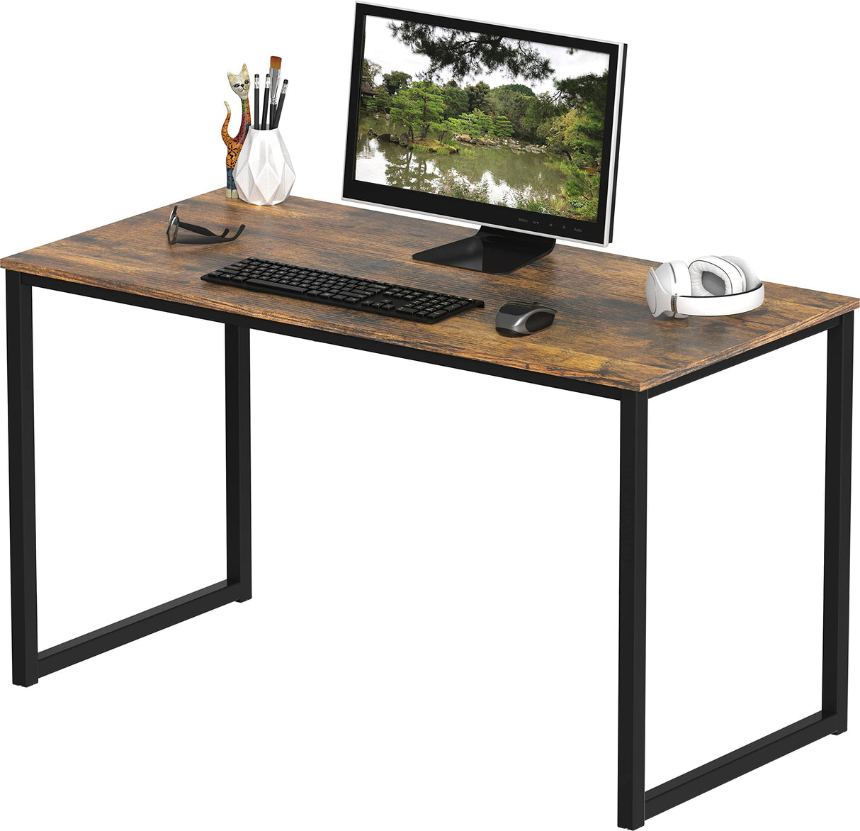 SHW Home Office 40-Inch Computer Desk, Rustic Brown SHW