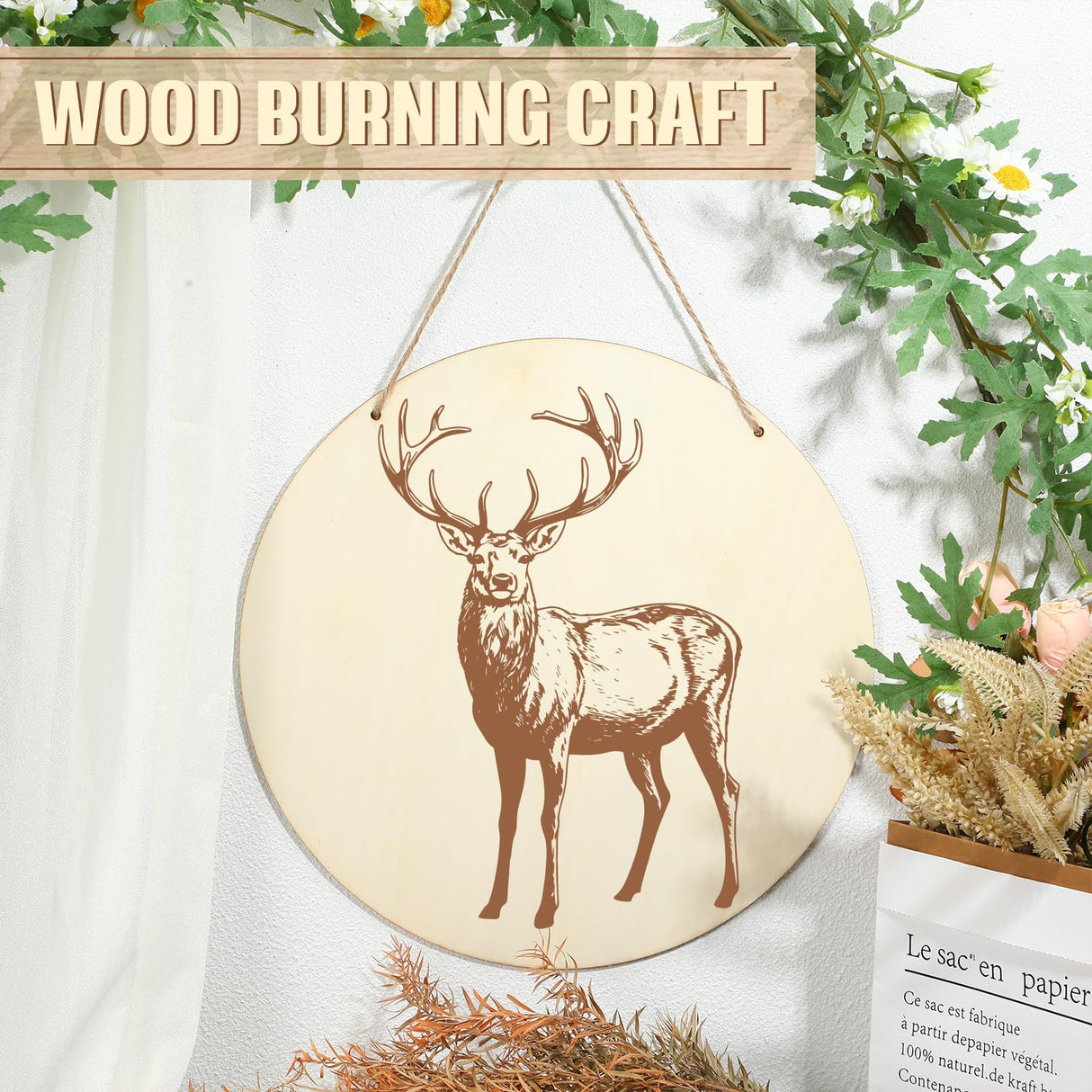 Suzile Blank Wood Rounds Circles for Crafts 14 Inch Unfinished Wooden Signs Crafts Discs for DIY Christmas Home Decor Painting Door Hanger Design Suzile