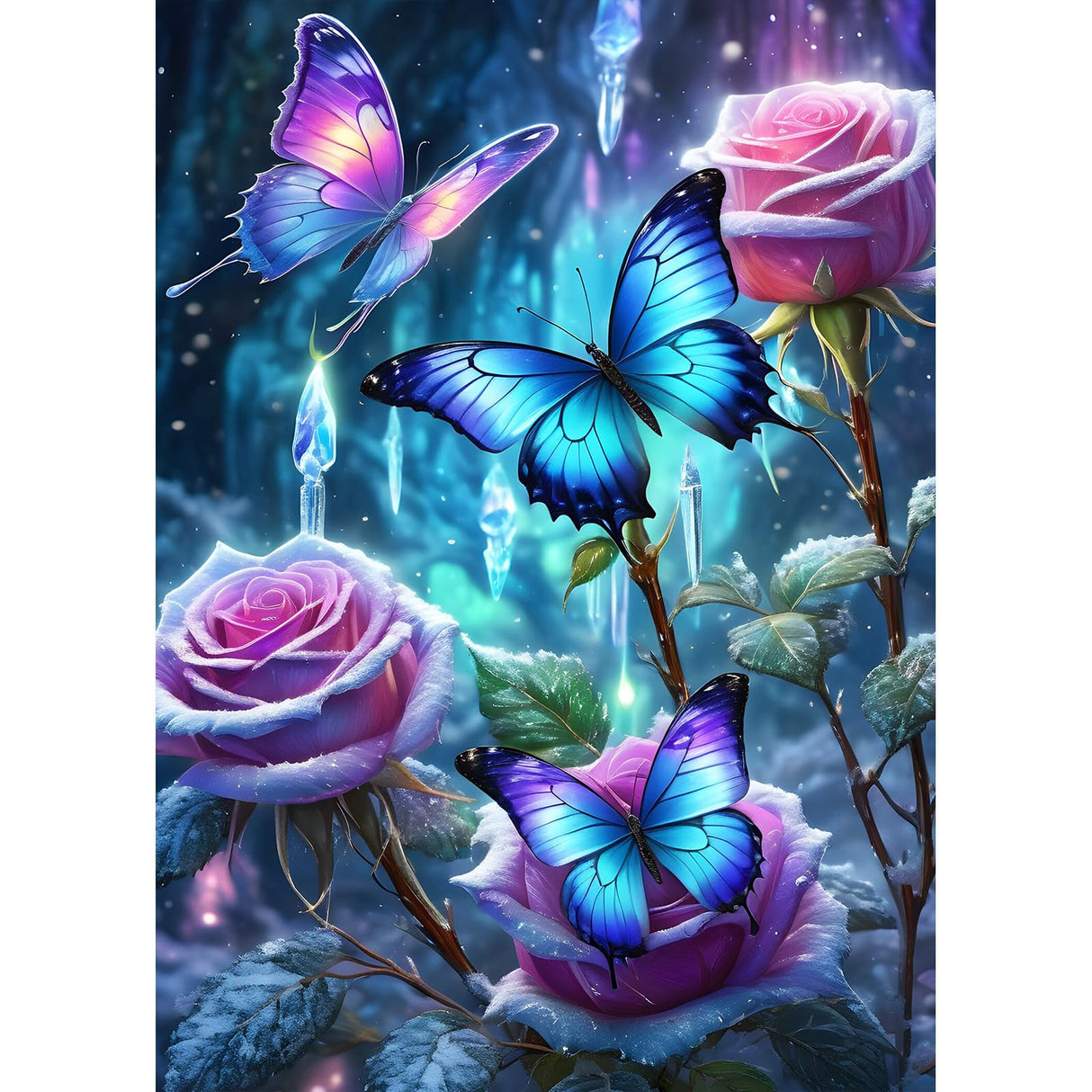DPHERO Butterfly Diamond Painting Kits for Beginners Adults,5D DIY Roses Diamond Art Kits,Round Full Drill Fantasy Diamond Painting Art,DIY Painting by Numbers Diamond Art Painting 12x16 inch DPHERO