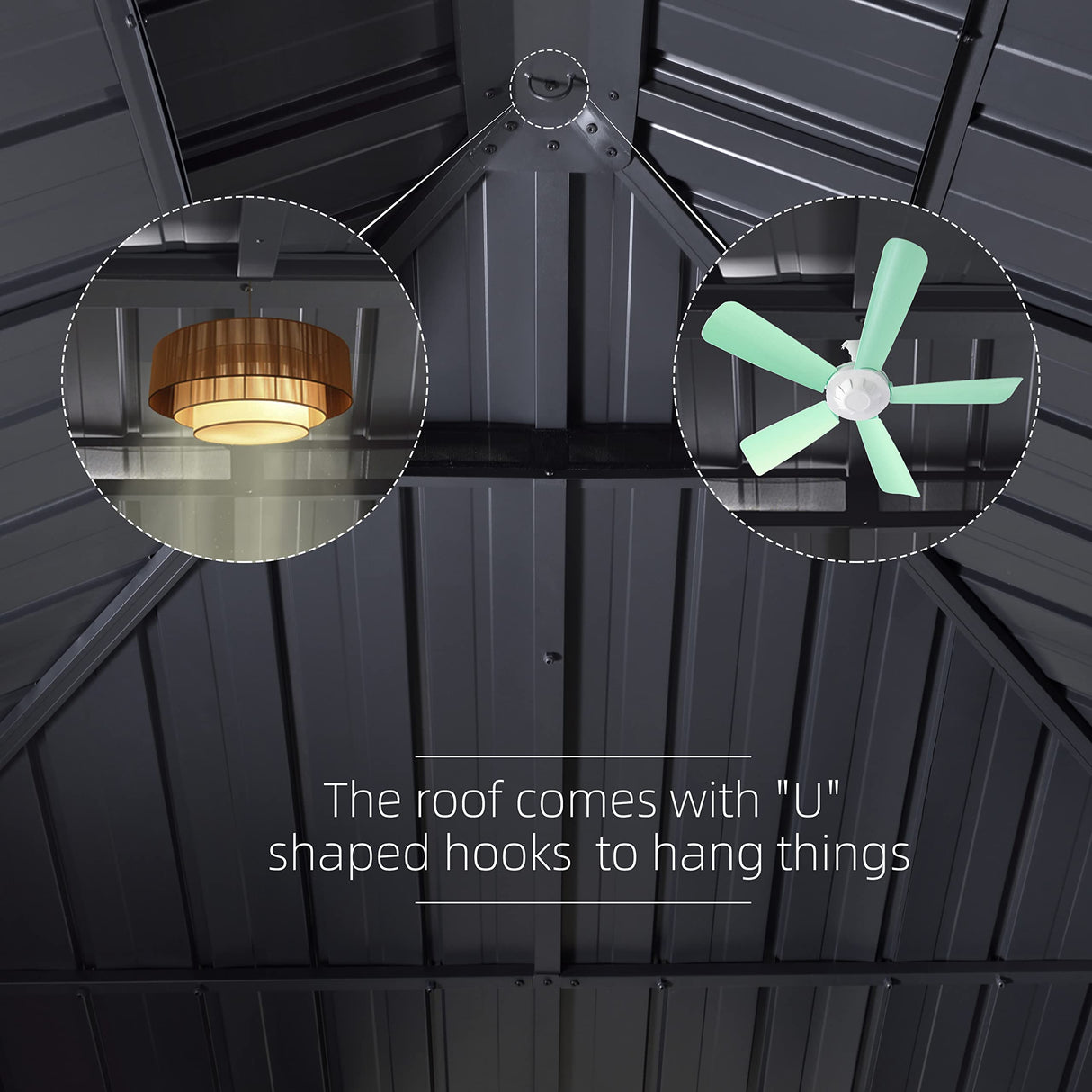 PURPLE LEAF 12' X 12' Permanent Hardtop Gazebo Aluminum Gazebo with Galvanized Steel Double Roof for Patio Lawn and Garden, Curtains and Netting Included, Grey PURPLE LEAF